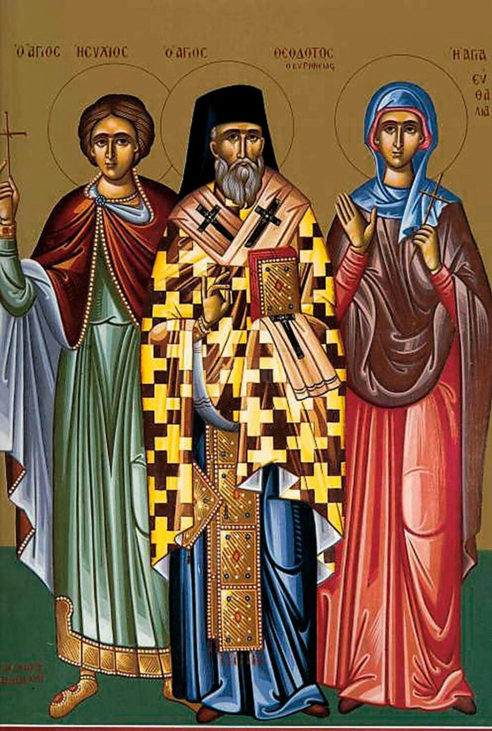 Sfântul Sfințit Mucenic Teodot, Episcopul Chiriniei; Sfinții Mucenici Isihie și Nestor