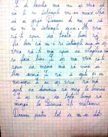 Copiii nevoiași din Vicovu de Sus îi scriu săptămânal lui Dumnezeu