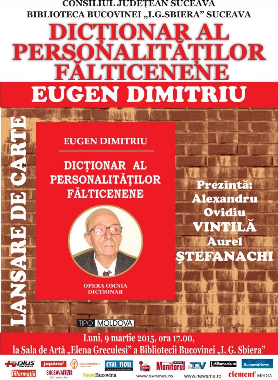 „Dicționarul personalităților fălticenene”, la Biblioteca Bucovinei