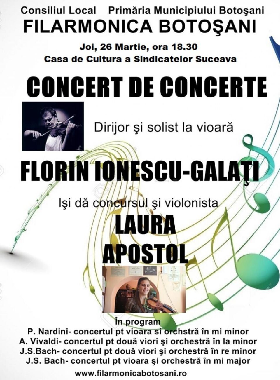 „Concert de concerte” cu Filarmonica Botoșani, pe scena Sucevei
