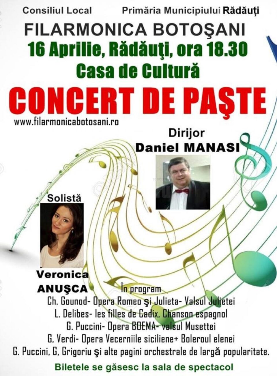 „Concert de Paște”, cu Filarmonica Botoșani, la Rădăuți „Concert de Paște”, cu Filarmonica Botoșani, la Rădăuți