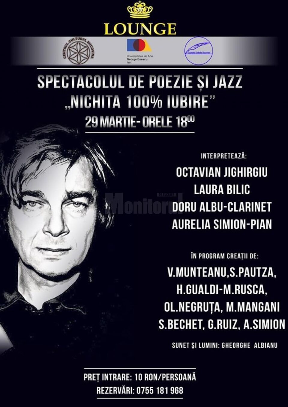 Spectacol de poezie și jazz, la Padrino Lounge