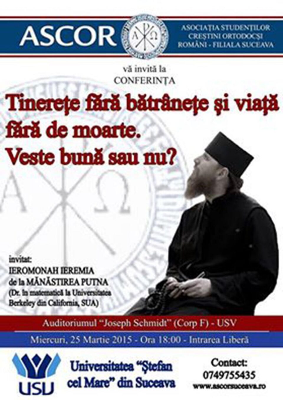 A treia conferință din Postul Mare organizată de ASCOR Suceava