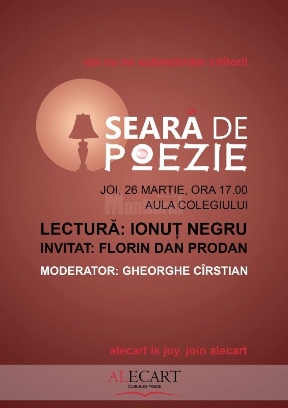 Seară de Poezie, joi, la Colegiul ”Petru Rareș” Suceava