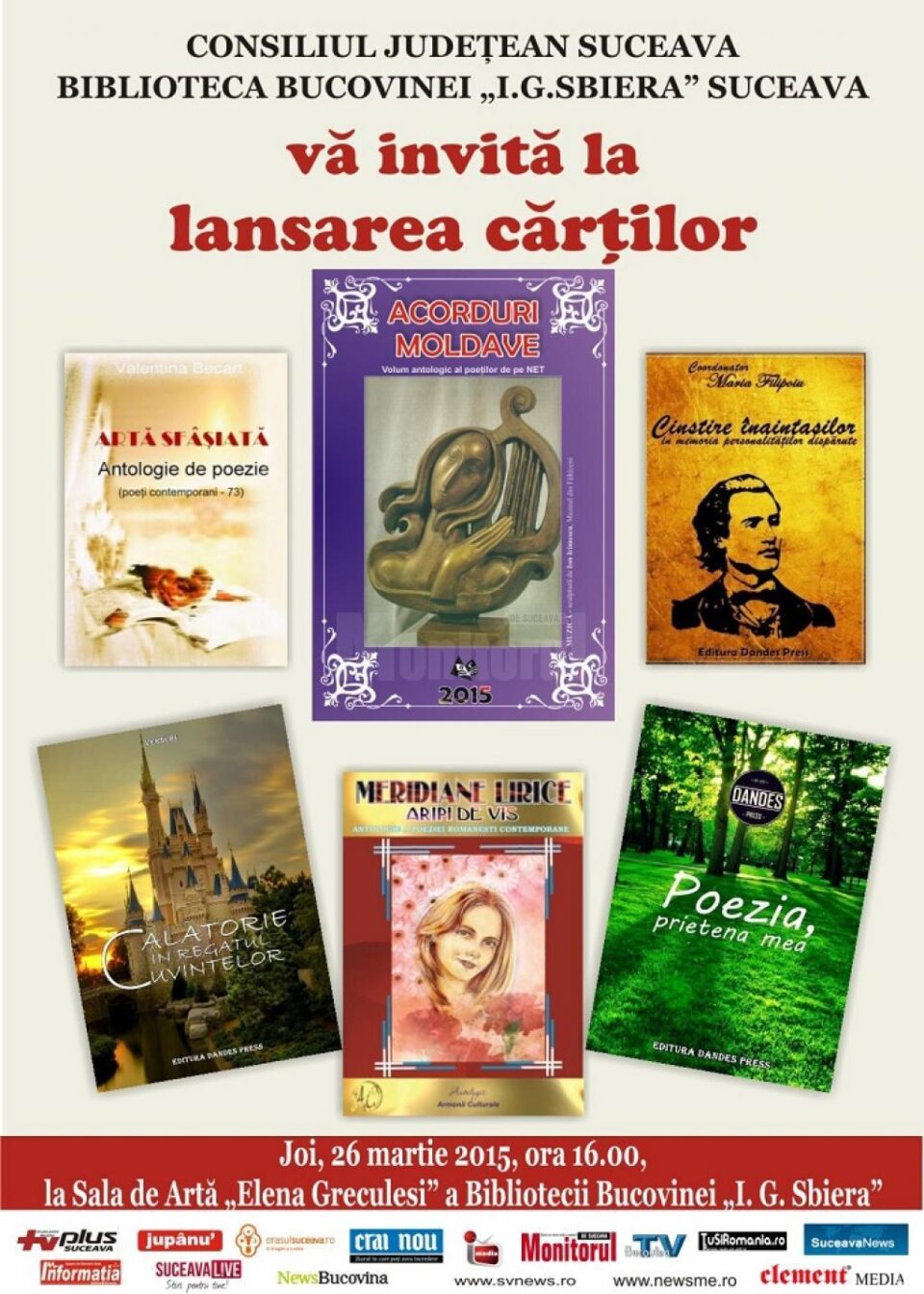 Lansări de carte, în Sala de Artă „Elena Greculesi”