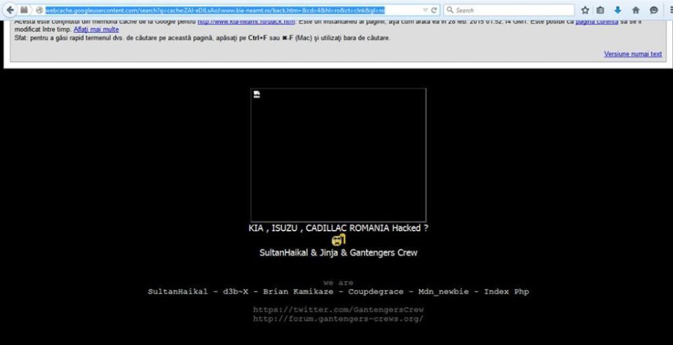Schimbarea unei pagini web din site și postarea anumitor mesaje, link-uri și imagini prin care se revendică atacul și se promovează gruparea de hackeri