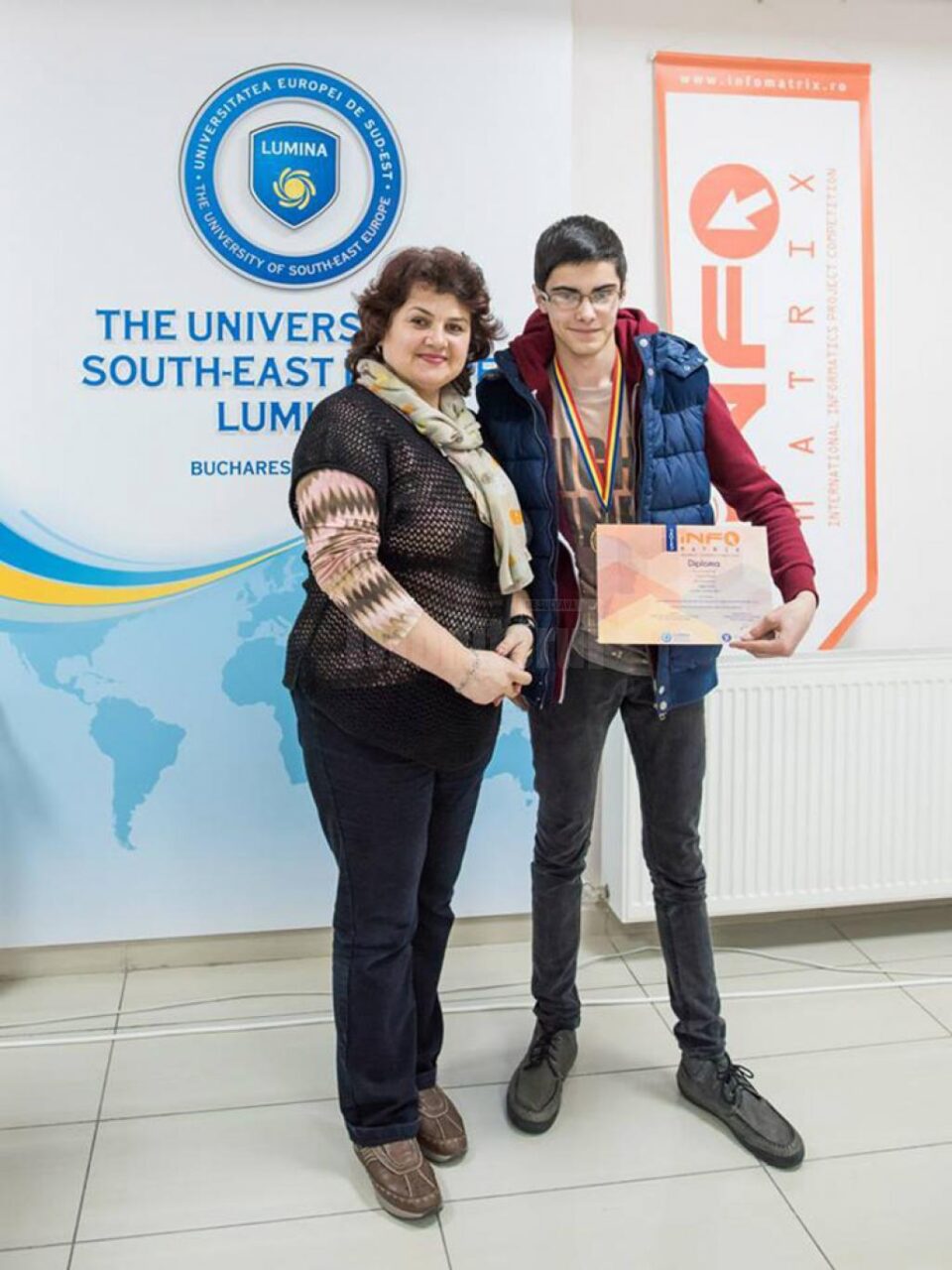 Matei Clipa, alături de prof. Gabriela Coajă