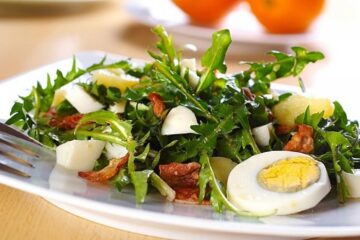 Salată de primavară, cu păpădie, arpagic și tarhon