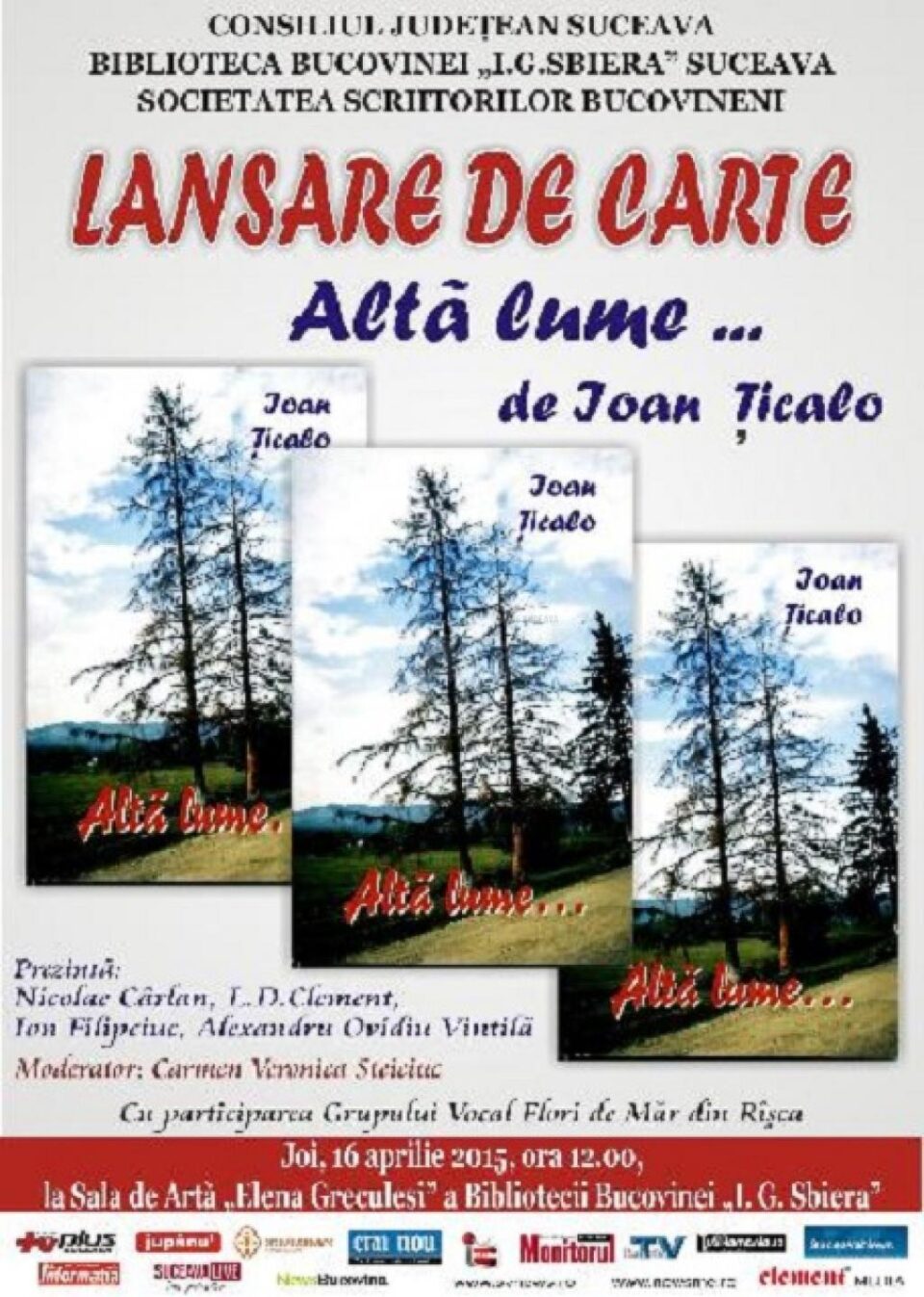 Lansarea cărții „Altă lume...”, de Ioan Țicalo