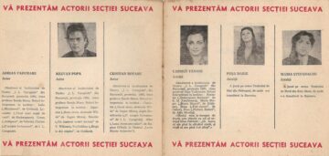 Așa arăta primul program făcut la debutul actorilor secției nou înființate la Suceava, în decembrie 1984