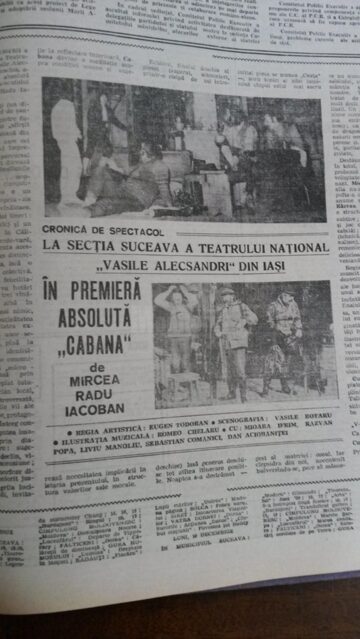 Cronica primului spectacol în singurul ziar local din acea perioadă