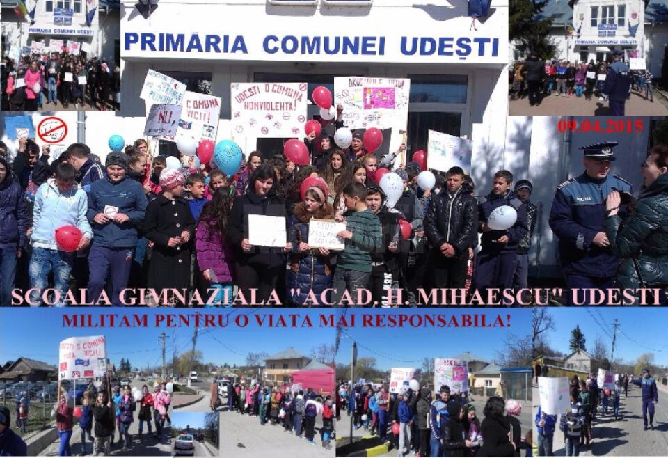 Marș pentru prevenirea violenței și a consumului de droguri, la școala din Udești Marș pentru prevenirea violenței și a consumului de droguri, la școala din Udești