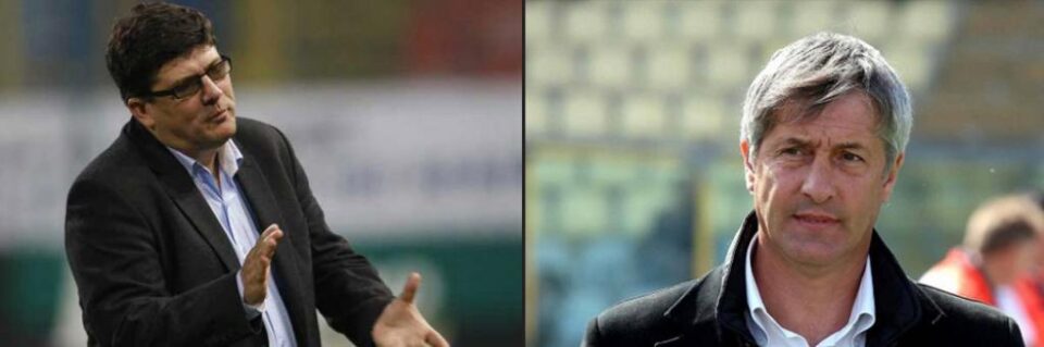 Cristi Pustai (stânga) și Cristiano Bergodi (dreapta) sunt antrenori cu acte-n regulă la Rapid