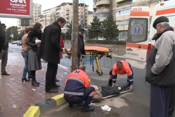 Victima a fost transportată la spital