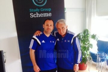 Ciprian Anton, alături de Per Ravn Omdal, ambasadorul UEFA prezent zilele acestea în Danemarca