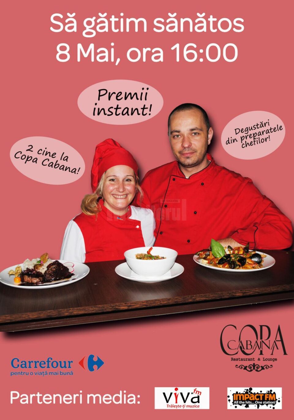 Spectacol culinar cu chef Isadora și chef George, la hipermarketul Carrefour din Suceava Spectacol culinar cu chef Isadora și chef George, la hipermarketul Carrefour din Suceava