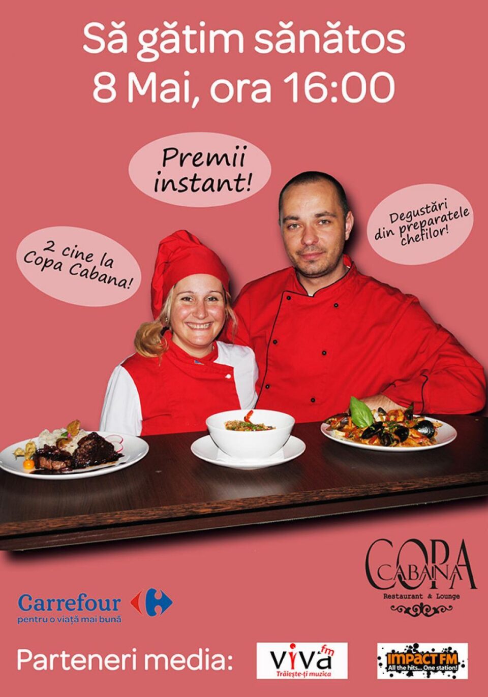 Spectacol culinar cu chef Isadora și chef George, la hipermarketul Carrefour din Suceava Spectacol culinar cu chef Isadora și chef George, la hipermarketul Carrefour din Suceava