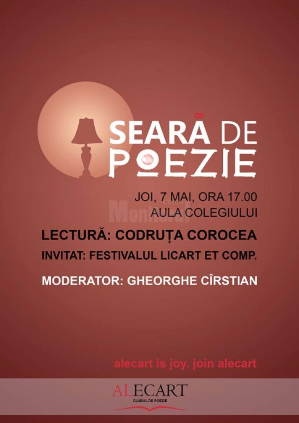 Clubul de Poezie Alecart, joi, la Colegiul „Petru Rareș”