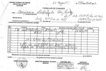 Formularul de comandă pentru serul antibotulinic către Unifarm SA Comanda către SC Unifarm SA