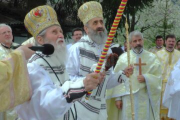 Înaltpreasfințitul Părinte Pimen, Arhiepiscopul Sucevei și Rădăuților, și pe Preasfințitul Părinte Irineu, Arhiepiscop al Alba-Iuliei