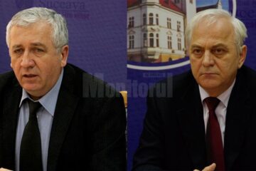 Prefectul de Suceava, Constantin Harasim, și subprefectul Atanasă Nistor