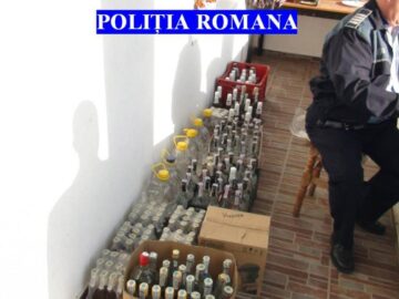 O armată de polițiști a descins ieri dimineață împotriva comerțului sătesc cu alcool contrafăcut