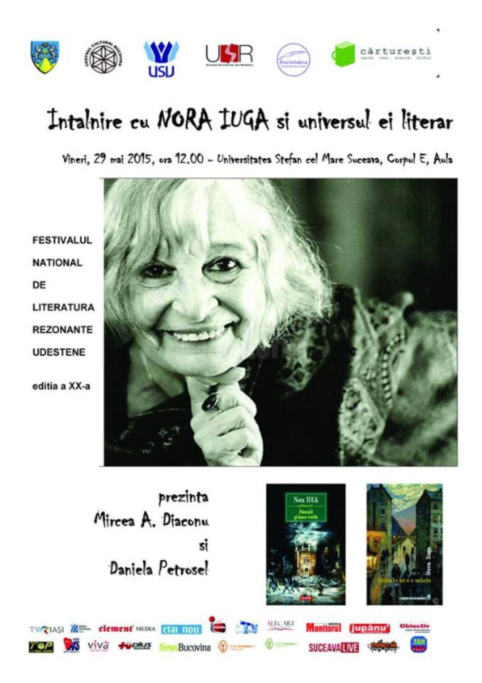 Întâlnire cu Nora Iuga, vineri, la USV