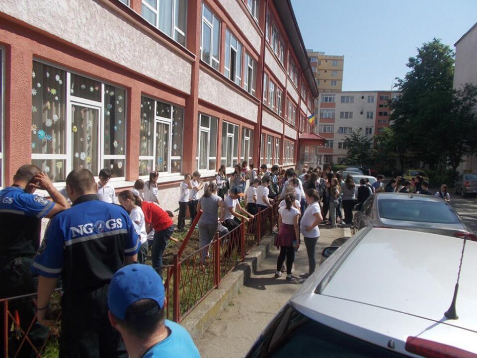 Elevii Școlii Gimnaziale Nr. 4 Suceava au plantat flori în curtea unității