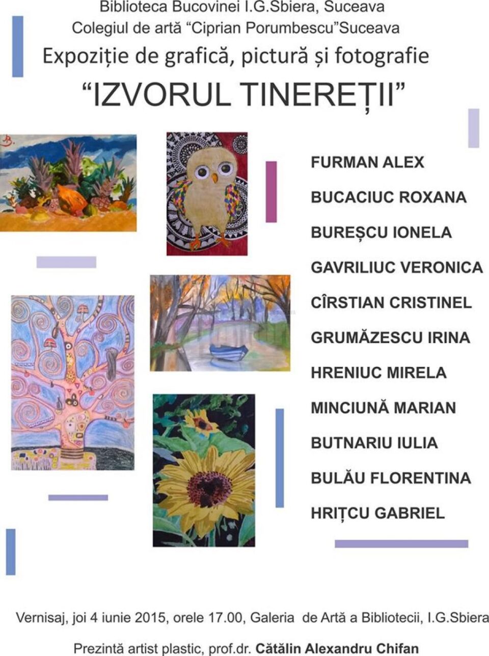 Expoziția de grafică, pictură și fotografie „Izvorul tinereții”