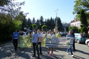 Protestatarii în marș pe străzile municipiului Suceava