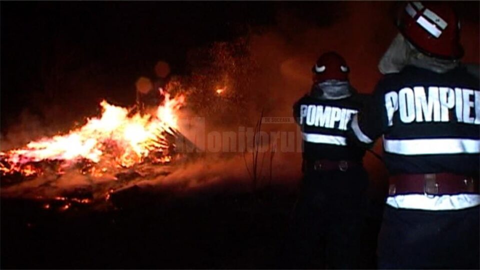 Incendiu la o hală de debitare lemn din comuna Râșca
