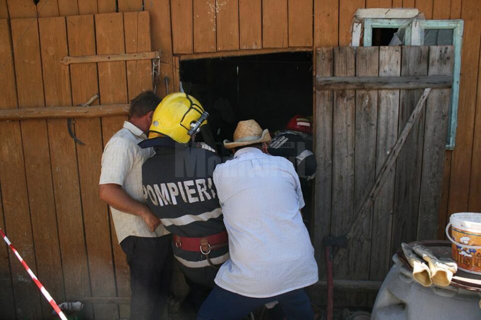 Tăurașul a fost extras după mai bine de o oră de muncă a pompierilor