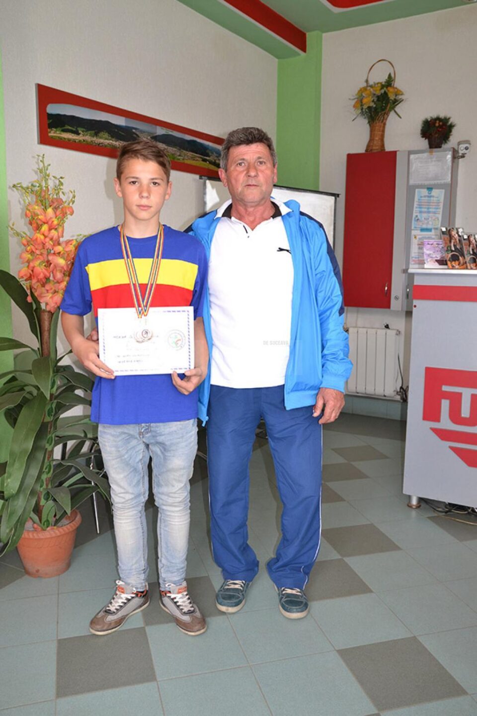 Luis Horga, alături de antrenorul Mihai Pascal