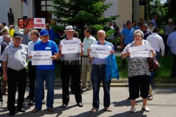 Mitingul PNL anti-Ponta, din fața Palatului Administrativ din Suceava, topit de soare în 30 de minute