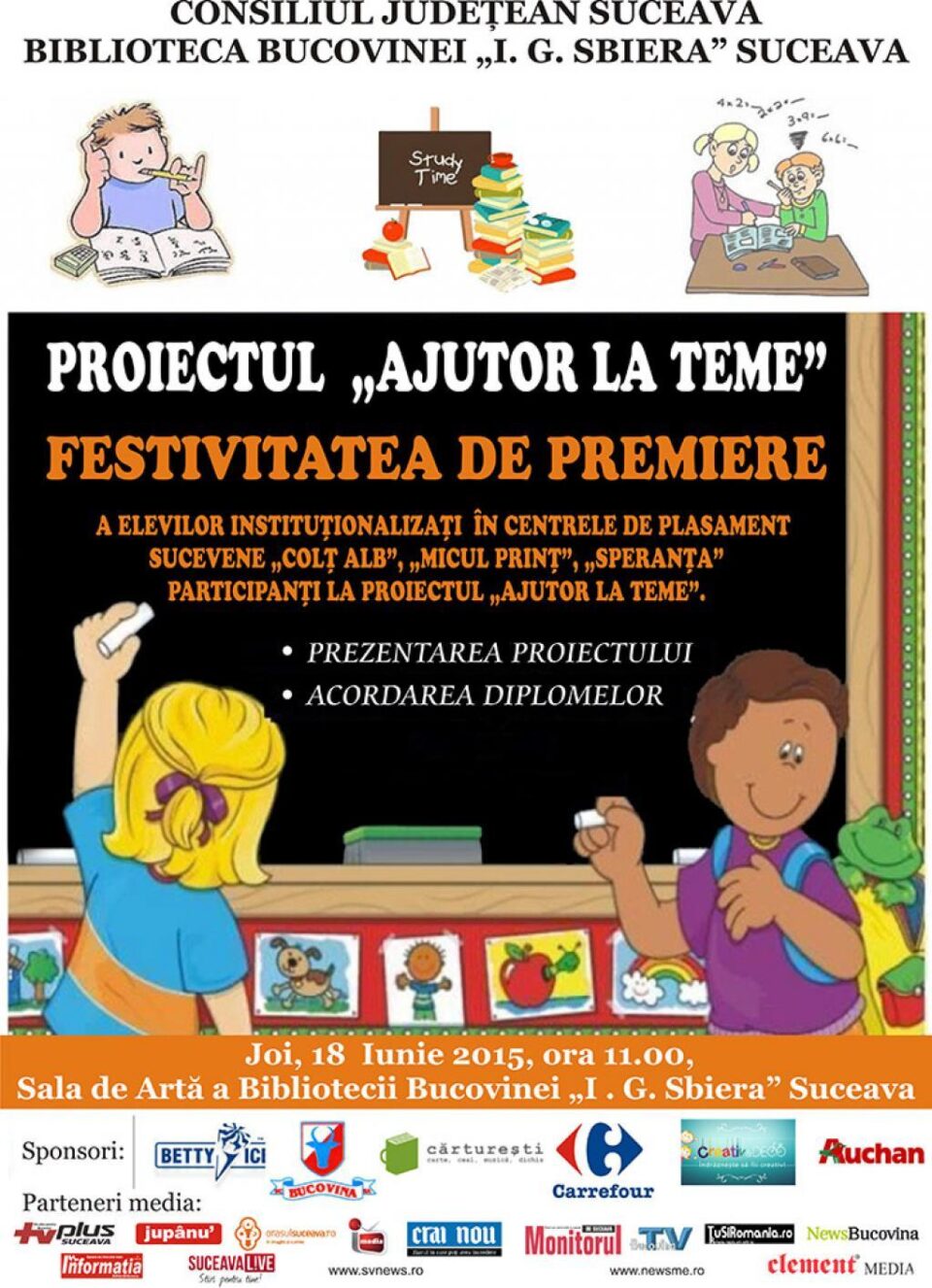 Festivitatea de premiere a elevilor participanți la proiectul „Ajutor la teme”