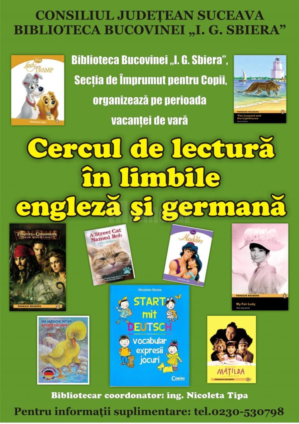 Cerc de lectură în limbile engleză și germană, la Biblioteca Bucovinei
