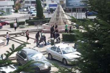 Geo Buruiană a fost imobilizat și băgat în duba mascaților, vineri după-amiază, din parcul de pe Mărășești, lângă catedrală