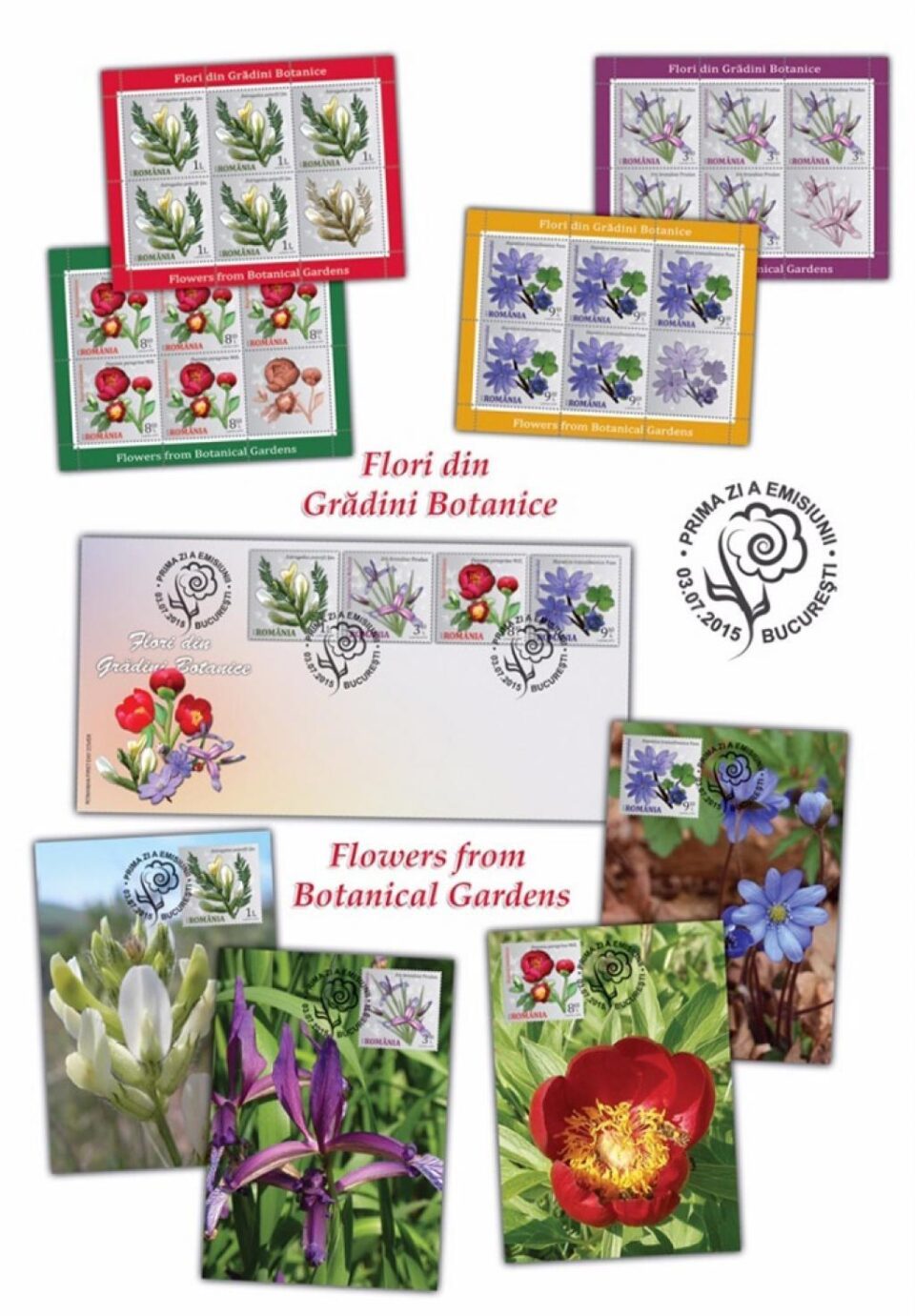Emisiunea de mărci poștale „Flori din grădini botanice românești”