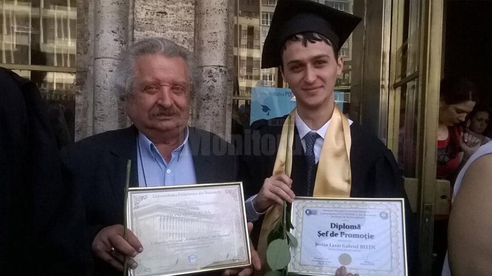 Profesorul Sorin Golda alături de Ștefan Belțic