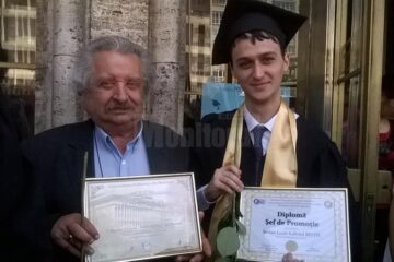 Profesorul Sorin Golda alături de Ștefan Belțic
