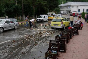 Berea a curs, la propriu, pe o stradă din Suceava
