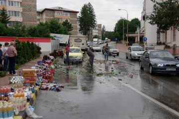 Berea a curs, la propriu, pe o stradă din Suceava