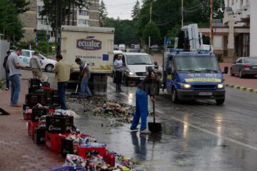 Berea a curs, la propriu, pe o stradă din Suceava