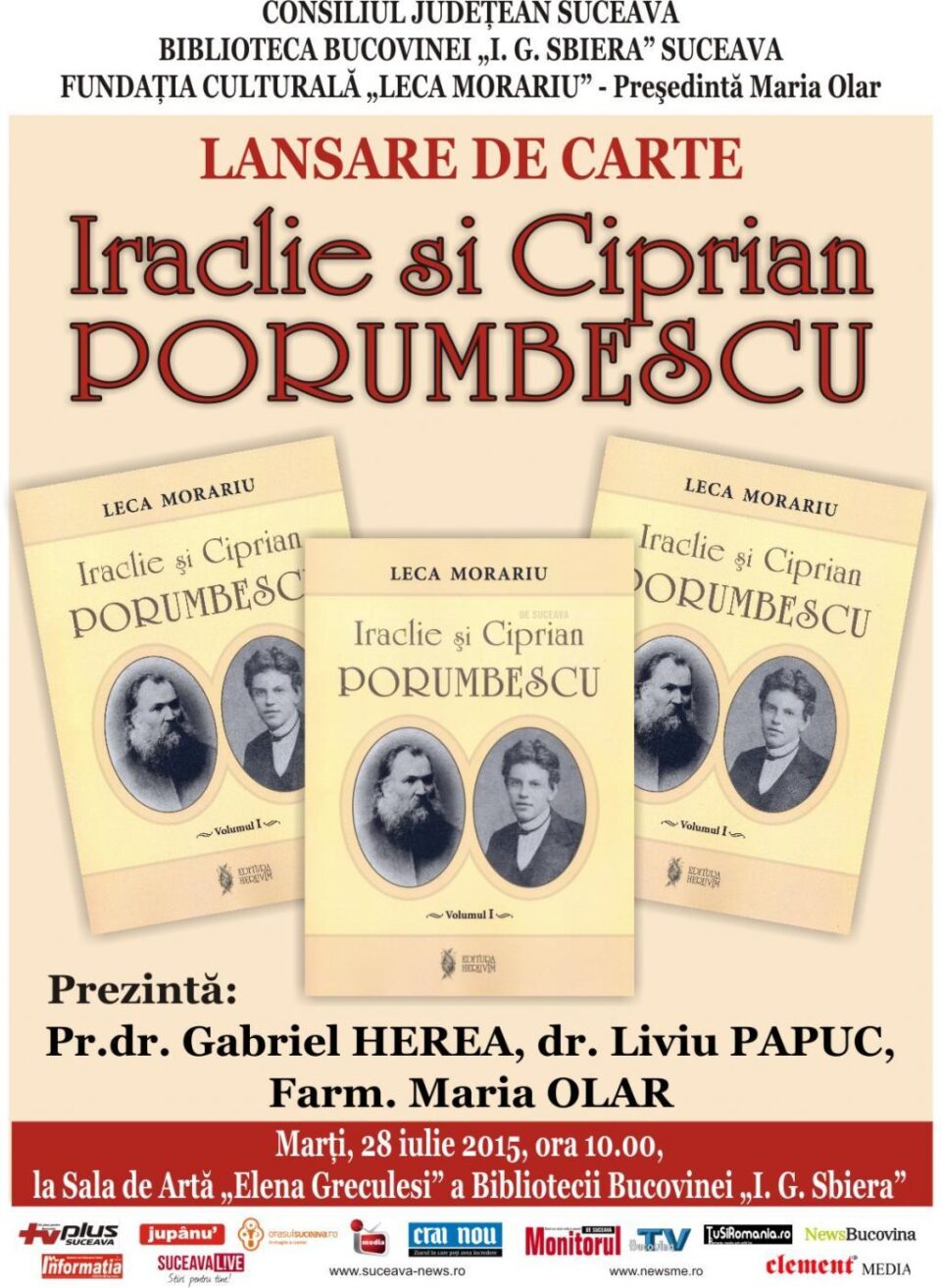 Lansare de carte, la Biblioteca Bucovinei „I.G. Sbiera”