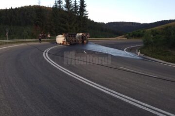 Traficul din Suceava spre Ardeal, blocat miercuri seară, de la ora 20.00, din cauza unui accident