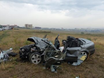 Ce a mai rămas din mașina în care s-au aflat cei patru