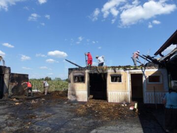 Dezastrul rămas în urma incendiului provocat