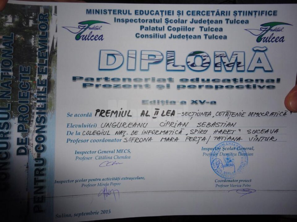 Premiu național pentru Suceava, la concursul ”Parteneriate în educație - prezent și perspective”