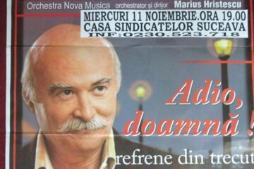Artistul Tudor Gheorghe revine la Suceava cu spectacolul „Adio, doamnă”