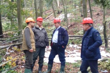 Inspecția calamitaților din zona Gura Humorului, făcuta de președintele CJ, Cătălin Nechifor, împreună cu șeful Direcției Silvice Suceava, Sorin Ciobanu